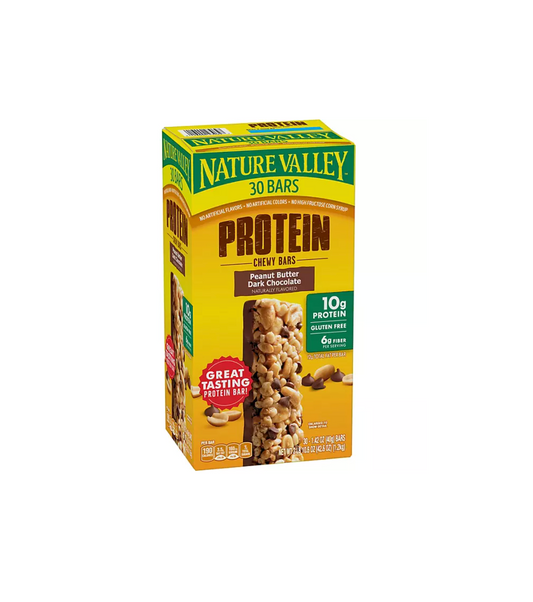 Nature Valley Peanut Butter Dark Chocolate Protein Chewy Bars - 30 unidades